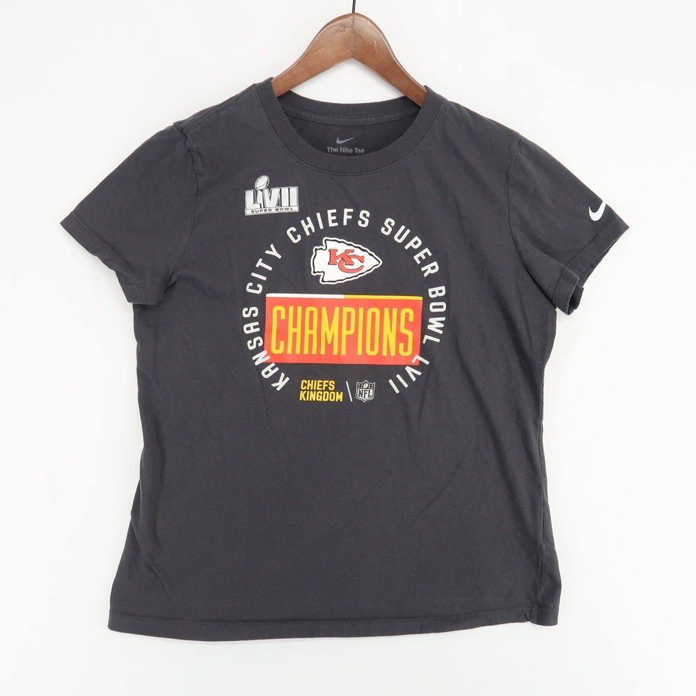 Kansas City Chiefs Super‎ Bowl LVII Champions T-Shirt Women's Faded Black Large